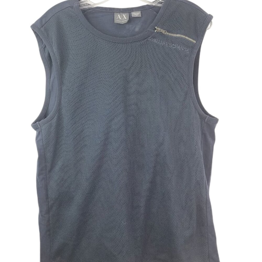 Armani Exchange Men's Black Sleeveless Mesh Athletic Training‎ Tank Size L